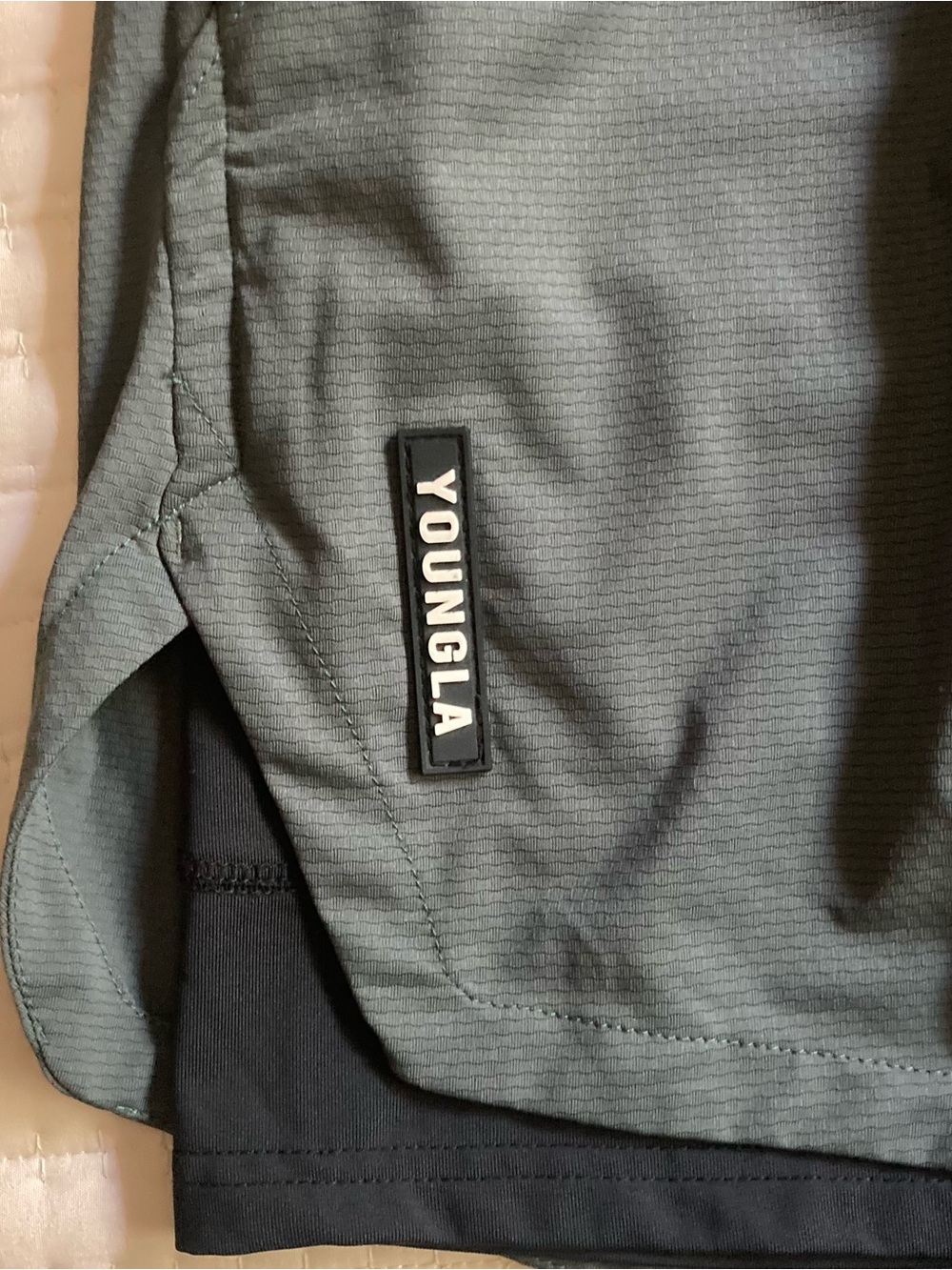 YoungLA Athletic Training Shorts Men’s Small Green Lined 5” Cargo Pockets Gym - Picture 7 of 12